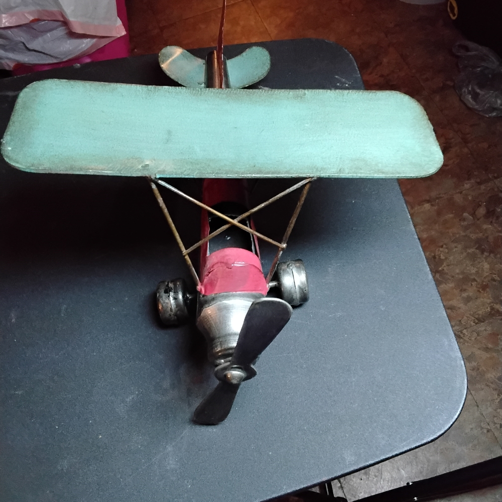 Classic Red and Green Toy Biplane